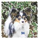 Didi in the Yard, in Watercolor